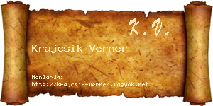Krajcsik Verner névjegykártya
